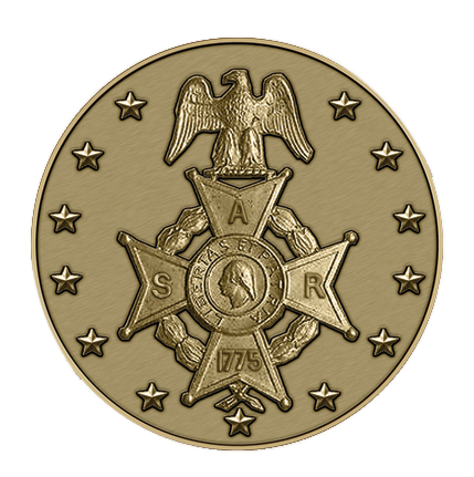 Bronze medal with an eagle and star design on a white background