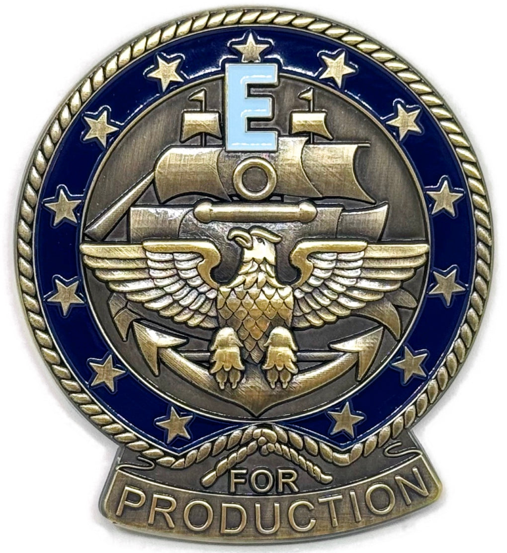 Naval "E" Award for Production - 3D Heavy Bronze Medallion