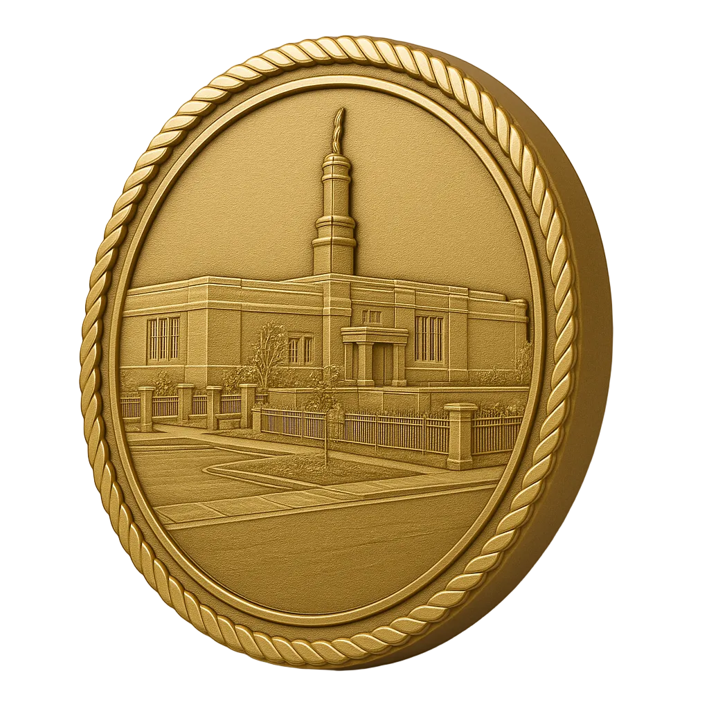 LDS Small Temple - 3D Bronze Medallion -Available in 3"