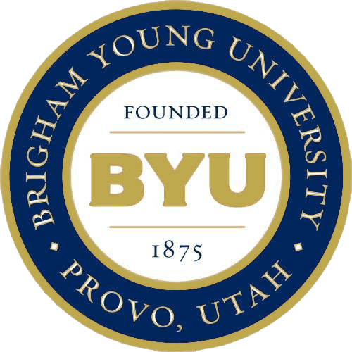 A round logo of brigham young university.