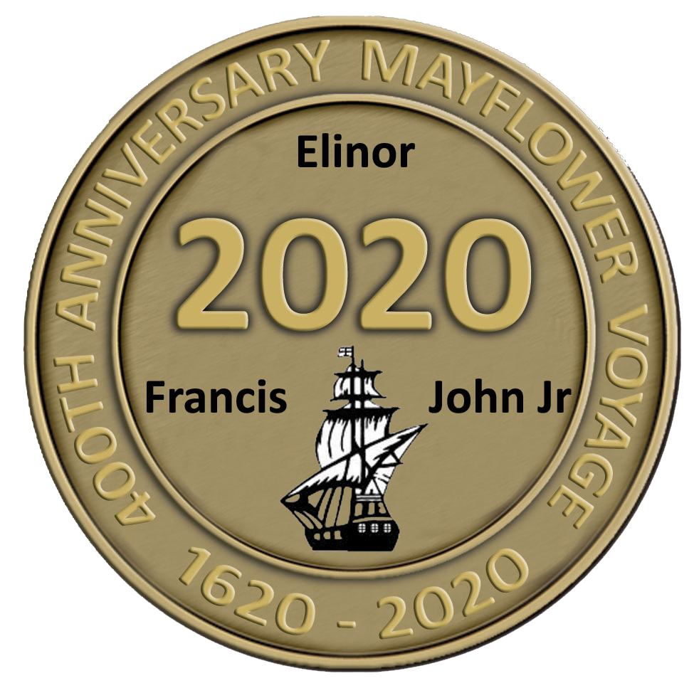 A gold and black logo for the 2 0 2 0 mayflower voyage.