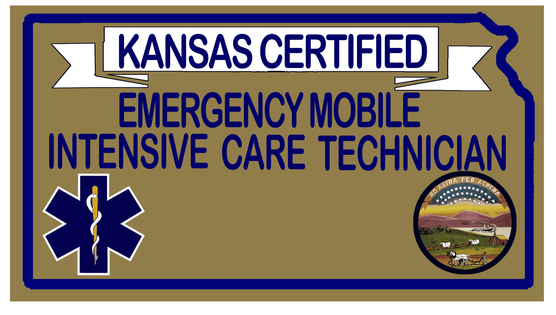 A picture of the kansas certified emergency mobile intensive care technician.