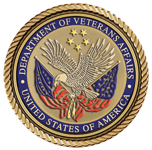 A picture of the department of veterans affairs seal.
