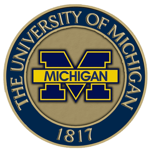 A picture of the university of michigan seal.