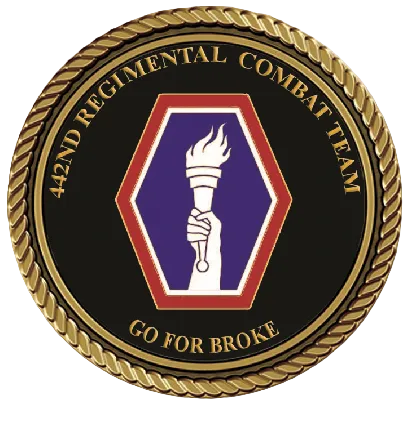 442nd Combat Regimental Team - 3D Heavy Bronze Medallion in 3 inch