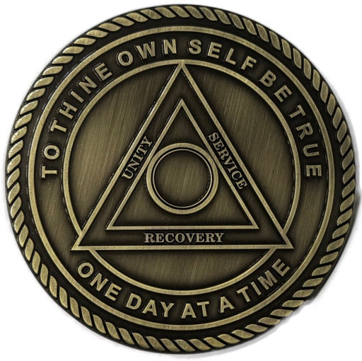 Alcoholics Anonymous (AA) Sobriety - 3d Heavy Bronze Medallion