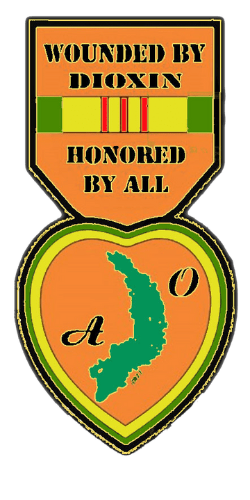 Medal with "Wounded by Dioxin" text.