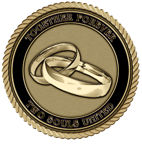 Couples Rings - 3D Bronze Medallion -Available in 2,3,4"