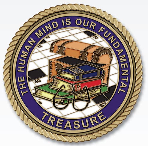 Reading Puzzles - 3D Bronze Recognition Medallion -Available in 2"