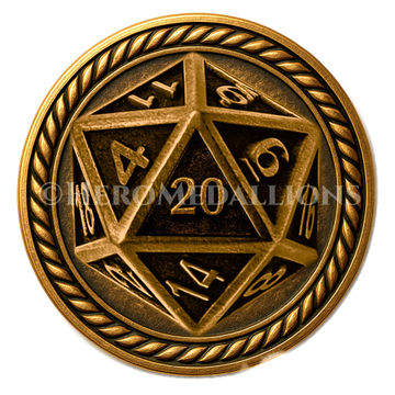 D20 Gaming Medallion – 6 Inch Bronze Tabletop RPG Tribute Medallion