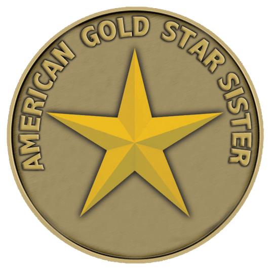 A gold star is on the front of a green background.