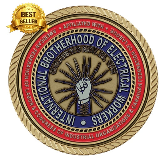 International Brotherhood of Electrical Workers - 3D Bronze Medallion -Available in 2,3,4"
