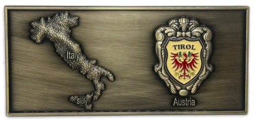 Italy & Tirol Heritage Headstone - 3D Heavy Medallion