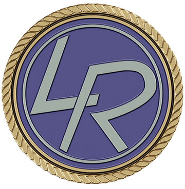 A gold and blue logo of the lr company.