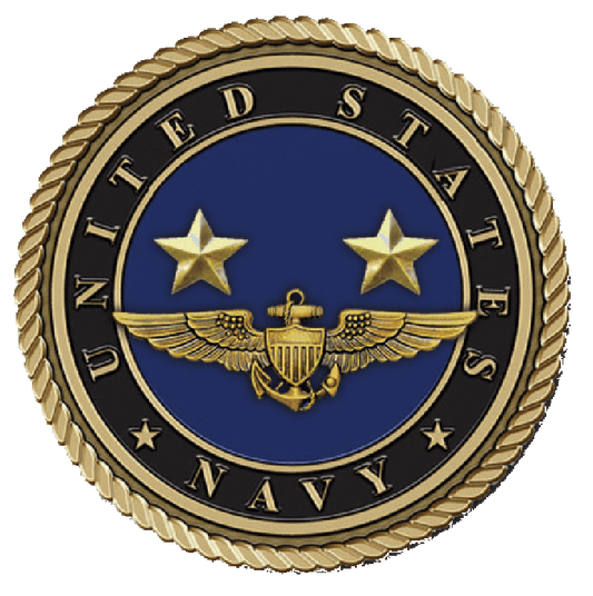United States Navy emblem with stars and wings.