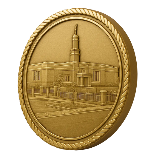 LDS Small Temple - 3D Bronze Medallion -Available in 3"