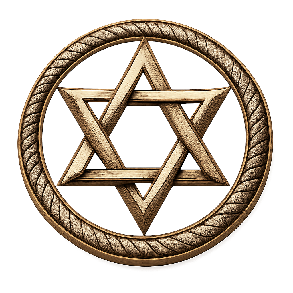 Star of David Bronze with White Field - 3D Heavy Bronze High Relief Medallion
