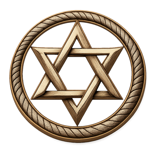 Star of David Bronze with White Field - 3D Heavy Bronze High Relief Medallion