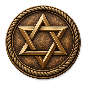 Star of David Full Bronze - 3D Heavy Bronze High Relief Medallion