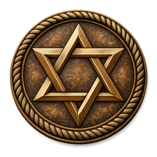 Star of David Full Bronze - 3D Heavy Bronze High Relief Medallion