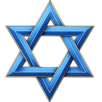 Star of David Blue Transparent with White field or Fully Transparent - 3D Heavy Bronze High Relief Medallion