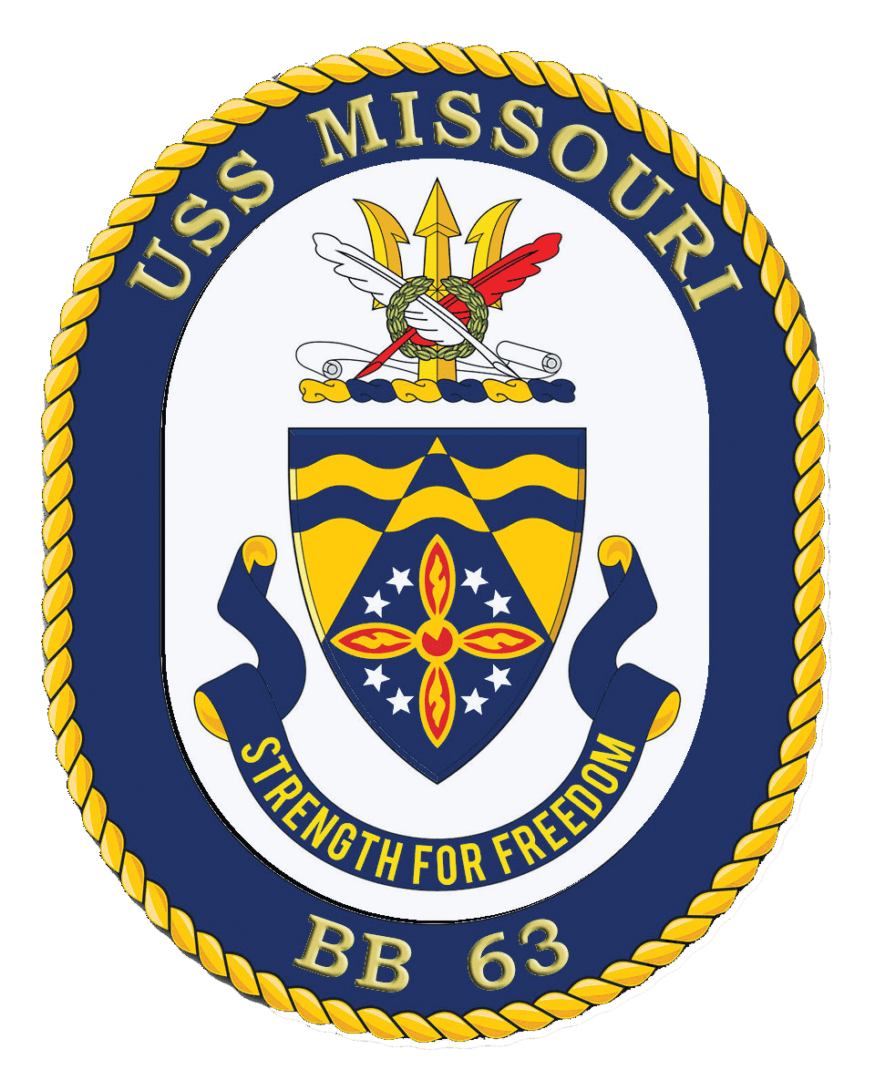 USS Missouri emblem with "Strength for Freedom.