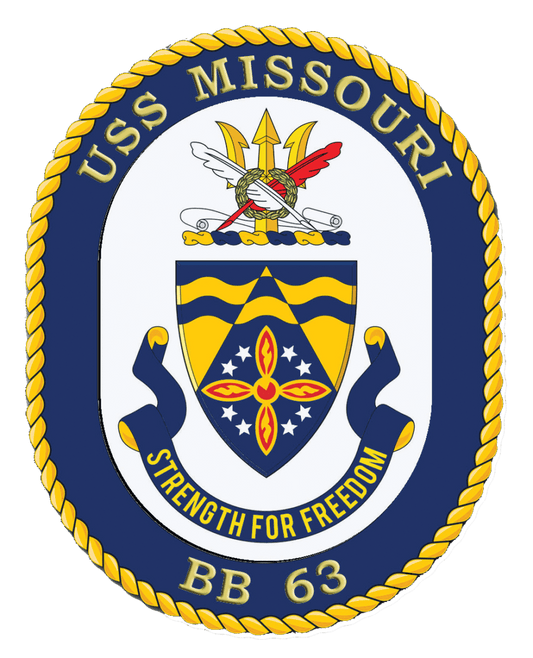 USS Missouri emblem with "Strength for Freedom.
