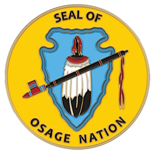 Seal of Osage Nation with traditional symbols.