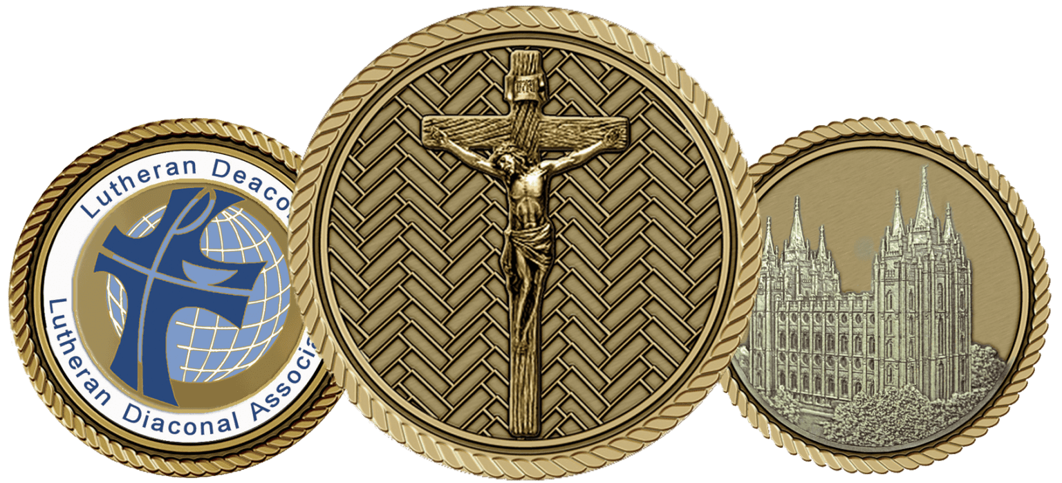 A close up of the back side of a coin