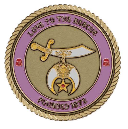 Emblem featuring a sword and crescent moon.