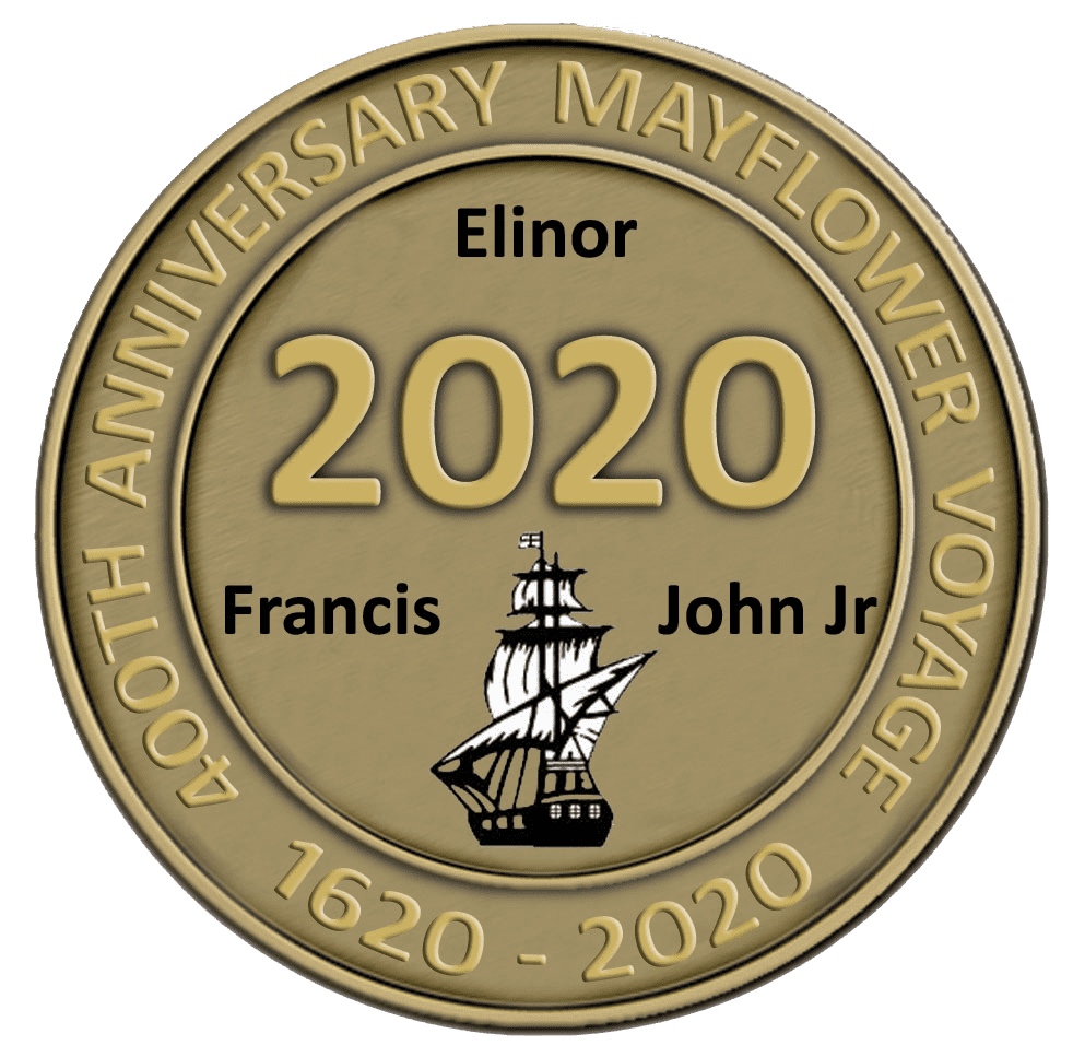 A gold and black logo for the 2 0 2 0 mayflower voyage.