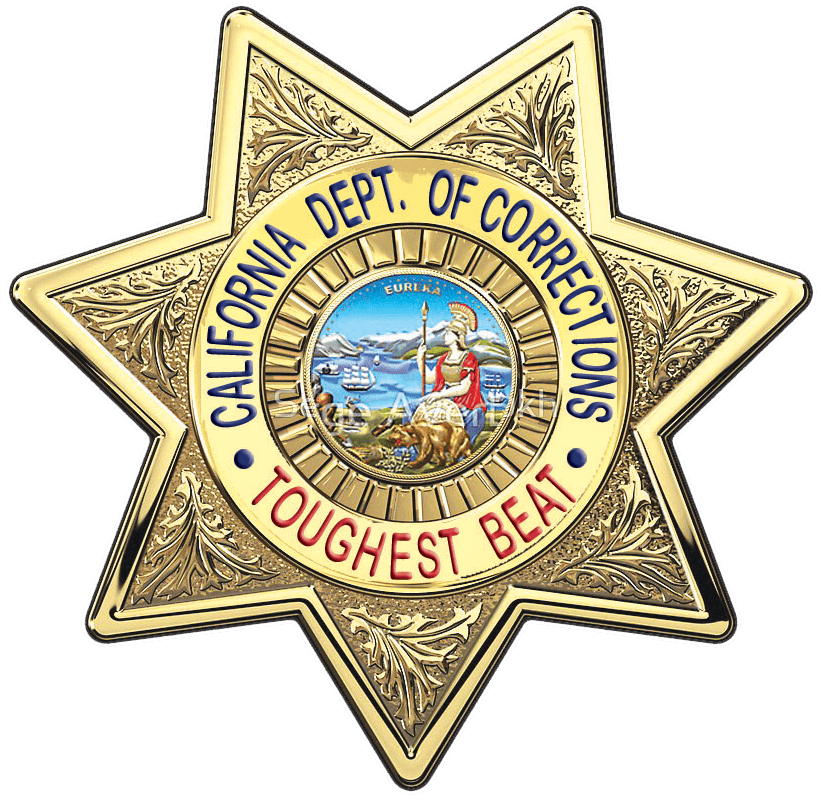 A badge of the california department of corrections