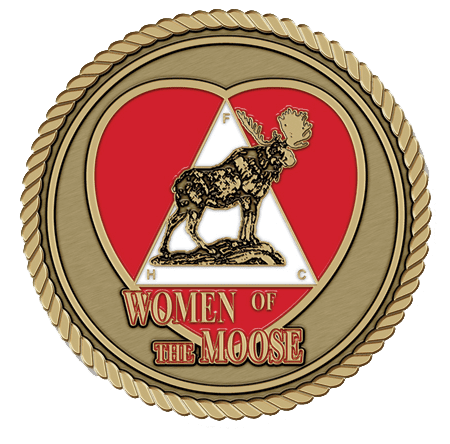 A picture of the women of the moose logo.