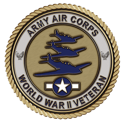 A picture of the army air corps world war ii veteran coin.