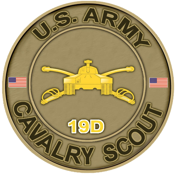 A picture of the us army cavalry scout coin.