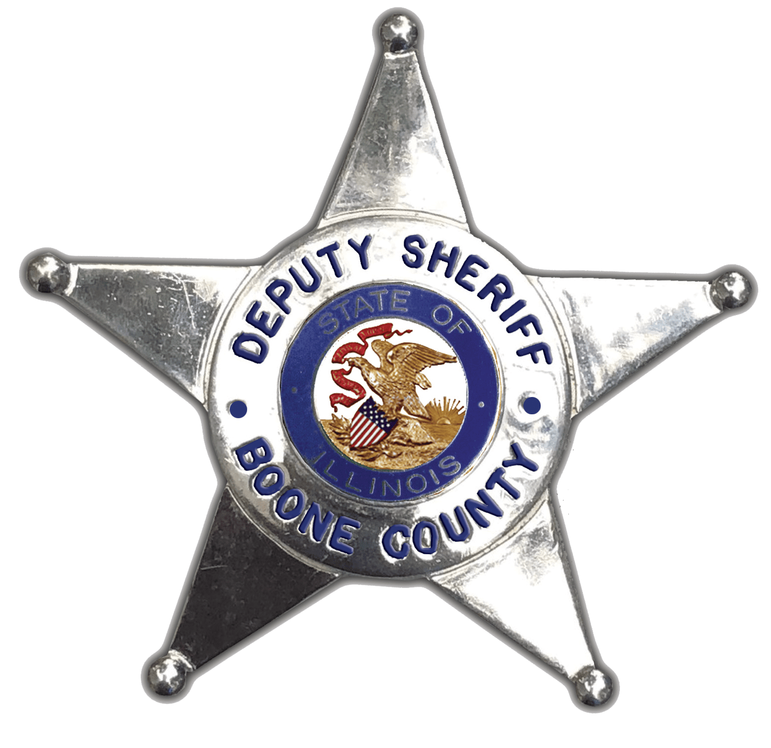 A badge of the sheriff 's department in the state.