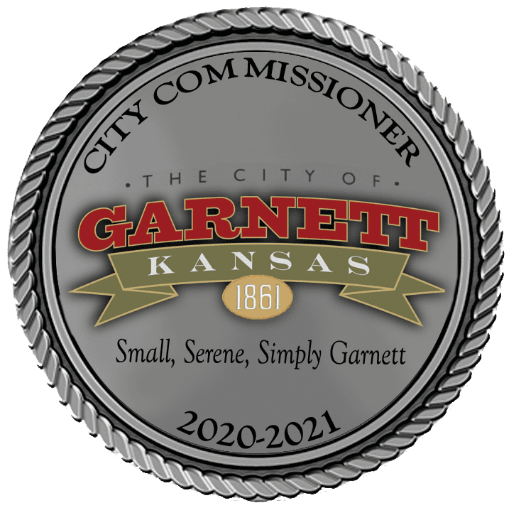 A seal that says city commissioner, garnett kansas.