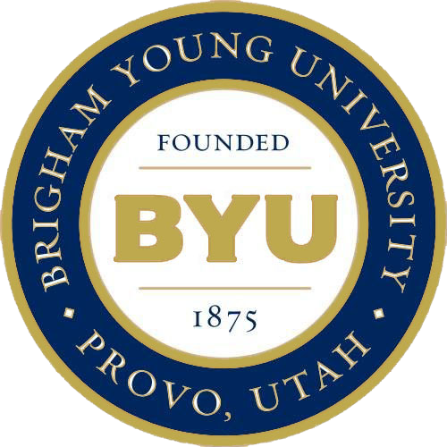 A round logo of brigham young university.